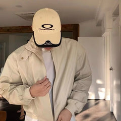 Threebooy Spring Autumn Leather Jacket Men's Retro Design High End Shoulder Padded Motorcycle Jacket Short