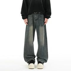 Threebooy American High Street Hip Hop Y2k Loose Jeans Men 2025 Spring And Summer Thin Fashion Trend Washed Straight Flared Trousers Men