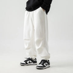 Threebooy Polar Fleece Double Pleated Sweatpants Men's Autumn Winter New Paratrooper Pants Loose Trendy Brand Casual