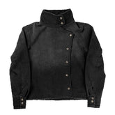 Threebooy Y2k Fencing Jacket Vintage Wash Gradient Irregular Buttons Unisex Jacket Gothic Harajuku Streetwear Canvas Cotton Casual Jacket