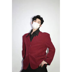 Threebooy Bazer men 2025 Autumn new Fashionable men's round-neck suit jacket High-quality men's coat Banquet Dress