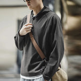 Threebooy Autumn Winter Men's Reversible Brushed Fleece Gorpcore Hoodies Amekaji Outdoor Riding High Neck Ninja Mask Sweatshirt