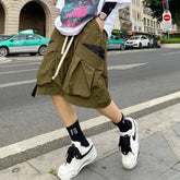 Threebooy Shorts Men Cargo Summer Baggy Pocket Stand Out Design Trendy Heavy duty Casual Street Versatile Workwear-inspired Shorts 2024