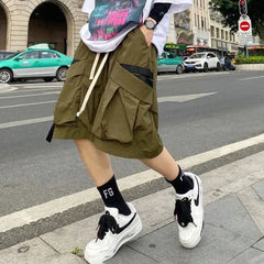 Threebooy Shorts Men Cargo Summer Baggy Pocket Stand Out Design Trendy Heavy duty Casual Street Versatile Workwear-inspired Shorts 2024