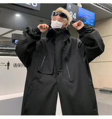 Threebooy Men's Korean Style Clothes Original Clothing Hooded Jackets Man Hoodie Coats Models 2024 Outerwear Loose Fitting Spring