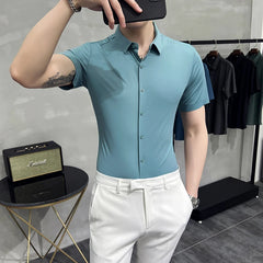Threebooy Men Brand Clothing Slim Fit Design Men's Long Sleeve Button White Black Casual Shirts Small Camisa Social Masculina Shirt
