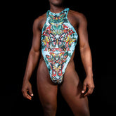 Threebooy Men One-piece Suit LGBT Nightclub Sleeveless Sexy Lingerie Jumpsuit Summer New Year Butterfly Bodysuit Lingerie Underwear