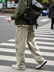 Threebooy Autumn New Cargo Pants Men with 5 Pockets 100% Cotton Workwear Wide Leg Baggy Pants Casual Straight Trousers Plus Size 8XL