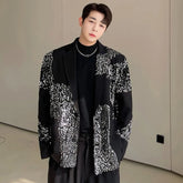Threebooy Men's Prestigious Sequin Black Blazer