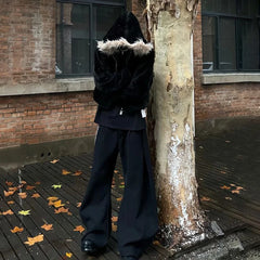 Threebooy Korean Mens High Quality Fashion Y2k Hooded Jacket Autumn And Winter New High Street Trend Thick Warm Casual Coat Jacket Men