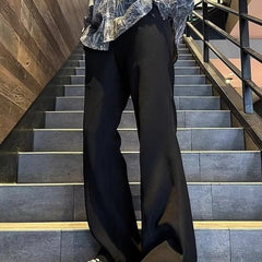 Threebooy New Hip-hop Heavyweight Sweatpants for Men Trendy American Couple Pants Loose and Casual Wide Leg Pants with a Hanging Feel