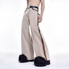 Threebooy Mens Jeans Wilderness Striped Contrast Color Casual Pants Streetwear Fashion Youth Campus Straight Pants Men'S Clothing 2025 New