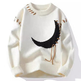Threebooy Trendy Men's Loose-Fit Knitted Sweater Casual Thickened Warm Round Neck Autumn/Winter Perfect For High School Students