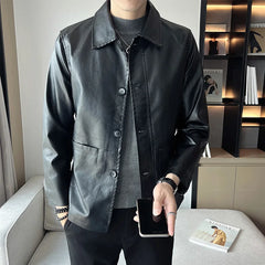 Threebooy Fashion Men Casual Leather Jackets Winter New Jacket Street Style Male Inside Thick Coats Men's Leather Jacket S-5XL