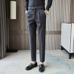 Threebooy Men Solid Color Suit Pants Autumn Slim Fit Dress Pants High Quality Men Formal Business Office Groom Wedding Trousers 28-36