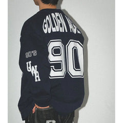 Threebooy Men's Sweater Oversize Loose New Street Tops Tees Letter Print Spring Autumn Round Neck Long Sleeves Daily Casual Sweatshirt