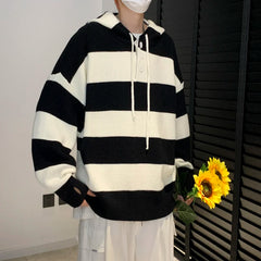 Threebooy New Sweater Men Autumn Winter Knitted Men's Sweater Casual Hooded Pullover Men Sweatercoat Outdoor Pull Knitwear