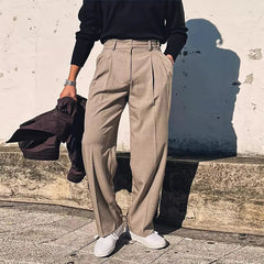 Threebooy New British Retro Male Suit Pants Light Luxury Naples Slim-fit Dress Pants Casual Premium Popular Elegant FashionTrousers M-3XL