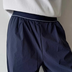 Threebooy Trendy Men Casual Pants Fashionable Simple Solid Color Elastic Waist Straitght-led Male Trousers New Fashion