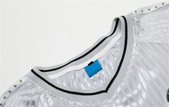 Threebooy Vintage Jersey T-Shirt Men Y2K Graphic Letter Print Sport Breathable Tshirt Streetwear Harajuku Hip Hop Casual V-Neck Top Male