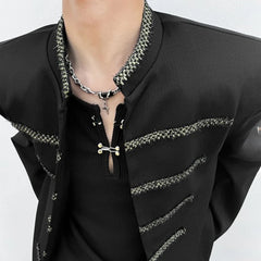 Threebooy Mens Jacket Woven Casual Jacket Palace Style Fashion Streetwear Versatile Youth Campus Trend Long Sleeve Top Men'S Clothing