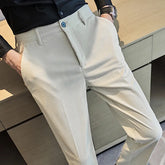 Threebooy Brand Clothing New Corduroy Casual Suit Pants Man Regular Skinny Fit Trousers Black Beige Grey Pant Male Big Size 28-36