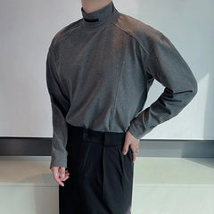 Threebooy Y2k Mens T-Shirt Casual Solid Color Bottom Layer Cedar Autumn Streetwear Simple Korean Version Top Men's Clothing Unisex