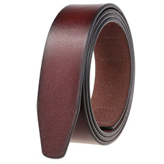 Threebooy Men's Automatic Buckle Belts No Buckle Black Tan Brown Genuine Belt For Men Luxury 3.5cm Width Holeless Male Strap