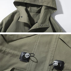 Threebooy Trench coats men hooded Autumn New Classic Fashion Trendy Long Coat Men Casual Loose Comfortable High Quality Trench Coat