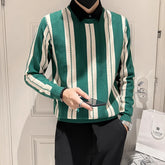 Threebooy Fake Two Pieces Sweaters Designer's New Stripe Sweaters Men's Shirt Collar Knit Shirts Winter Trend Korean Casual Warm Pullover