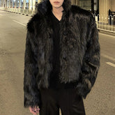 Threebooy New Fashion Trend Solid Color Versatile Autumn And Winter Imitation Fur Coat Men'S Street Thick Warm Wool Coat Mens Clothing