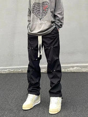 Threebooy streetwear Baggy Cargo Pants Pant Trousers for Men Streetwear Y2k Techwear Man Wide Many Pockets Grey Black Hip Hop Fashion Tactical Jogger Tube