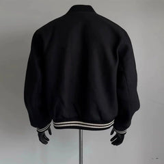 Threebooy New American Vibe Fleeced Men Crop Jackets Luxury Harajuku Zip-up Long Sleeve Streetwear Trendy Chic Pocket Baseball Coats M-2XL