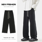 Threebooy Autumn New Baggy Straight Men's Solid Color Casual Pants Simple Comfortable Wide Leg Pants Sweatpants Fashion Male Trousers
