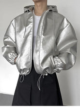 Threebooy Men's Silver Luxe Hooded Jacket