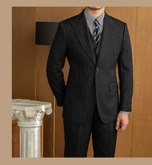 Threebooy Men's Suits 3 Pieces Blazer Vest Pants Bow Collar Single Breasted Buckle Work Wear Bussiness Wedding