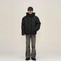 Threebooy Stand collar windproof cotton jacket men's autumn winter new loose short warm bread cotton jacket