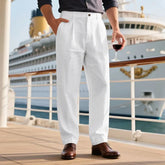 Threebooy New American Style Business Men Suit Pants Light Luxury Leisure Linen Straight Pants Urban Fashion High Quality Loose Trousers