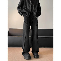 Threebooy Men's Sweatpants High street patchwork Straight pants Korean Fashion Wide Leg Straight Loose Track Pants Male Casual Trousers