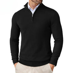 Threebooy Men's Quarter Zip Up Sweaters Slim Fit Lightweight Mock Neck Pullover Casual Sweaters Half Turtleneck Knitted Outdoor Streetwear