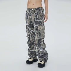 Threebooy Overalls Camouflage Y2K Fashion Baggy Flare Jeans Cargo Pants Men Clothing Straight Women Wide Leg Long Trousers Pantalones