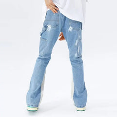 Threebooy Y2K Fashion Washed Blue Baggy Flared Jeans Pants For Men Clothing Straight Hip Hop Women Denim Trousers Ropa Hombre