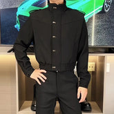 Threebooy Mens Jacket Workwear Motorcycle Rider Jacket Autumn Fashion Youth Campus Leisure Biker Male Long-Sleeve Top Men'S Clothing