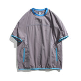 Threebooy Mens Color Block Tees Tops Streetwear Vintage Zipper Pockets T-Shirts Men Oversized Harajuku Casual Short Sleeve T Shirts Male