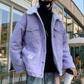 Threebooy Men Autumn Winter Thicken Warm slim fit Corduroy Jackets Men's Outwear Hip Hop Coat Male Teen Casual Jacket Colorful S-5XL