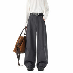 Threebooy New Pants Men Fashion Casual Solid High Street Simple Hip-hop Wide Leg Trousers All-match Korean Style Loose Temperament College