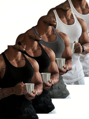 Threebooy Breathable Quick-dry Vests Summer Breathable Sports Vests For Men Quick-dry Sleeveless Solid Color Gym Tops For Training