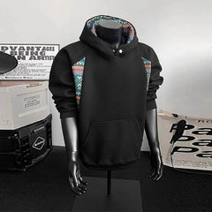 Threebooy New American Retro Men's Hooded Sweatshirt Casual Harajuku Navy Patchwork Long Sleeve Pullover Autumn High Quality Hoodies M-3XL
