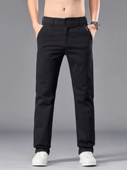 Threebooy Stretch Men Casual Pants Autumn New Straight Formal Trousers Work Business Dress Fashion Male Comfort Brand Pants