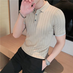 Threebooy Brand Clothing High Quality Short Sleeves POLO Shirts/Male Slim Fit Stripe Leisure Knitting POLO Shirts Plus size S-3XL